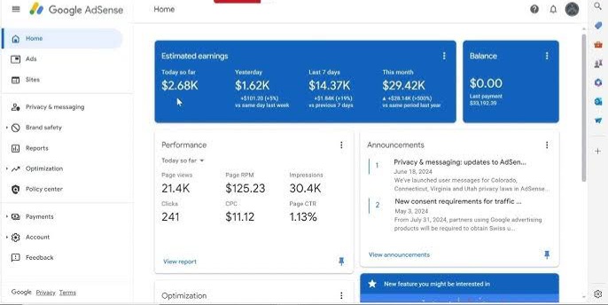 Approved AdSense